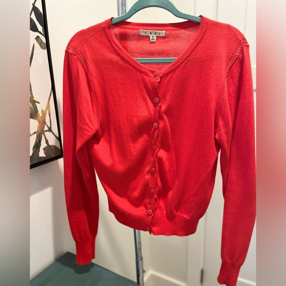 Tomato red Cabi cardigan size medium
